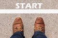 Feet on the start line Royalty Free Stock Photo