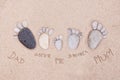 Feet by stones - family Royalty Free Stock Photo