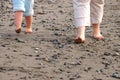 Feet on stony beach