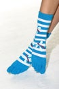 Feet with striped toe socks Royalty Free Stock Photo