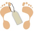 Feet with toe tag