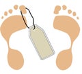 Feet with toe tag Royalty Free Stock Photo