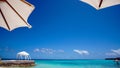 Feet tourist relax at Maldives turquoise sea white sand tropical beach paeadise Royalty Free Stock Photo