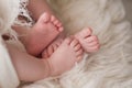 Feet of Twin Baby Girls Royalty Free Stock Photo