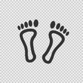 Feet vector icon EPS 10. Footprint step simple isolated sign symbol