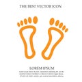 Feet vector icon EPS 10. Footprint step simple isolated sign symbol