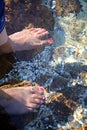 Feet in water