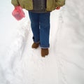 Feet on icey path