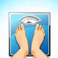 Feet on Weighing Machine Royalty Free Stock Photo