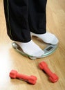 Feet on weight scale