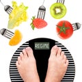 Feet on a weight scale Royalty Free Stock Photo