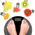 Feet on a weight scale Royalty Free Stock Photo