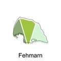 Fehmarn City of German map vector illustration, vector template with outline graphic sketch style isolated on white background