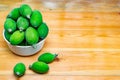 Feijoa fruit photo. Healthy diet, citrus fruit sign