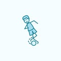 feint with ball field outline icon. Element of soccer player icon. Thin line icon for website design and development, app