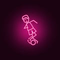 feint with ball icon. Elements of Soccer in action in neon style icons. Simple icon for websites, web design, mobile app, info