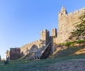 Feira Castle with the casemate bunker emerging from the walls. Royalty Free Stock Photo