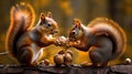 Feisty Fights Over Irresistible Nut. Generative AI