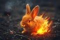 Feisty fire rabbit. Generate Ai