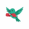 feisty hummingbird boxing mascot Royalty Free Stock Photo