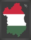 Fejer map of Hungary with Hungarian national flag illustration