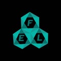 FEL creative minimalist letter logo. FEL unique vector initials alphabet letter logo Royalty Free Stock Photo