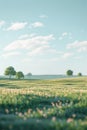 Feld under a cloudy sky. Royalty Free Stock Photo