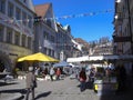 Feldkirch, Austria, February 26, 2019 Market stands in the old town