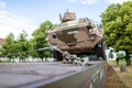 German armoured military vehicles from Bundeswehr, stands on a train waggon