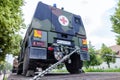 German armoured military vehicles from Bundeswehr, stands on a train waggon Royalty Free Stock Photo