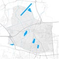 Feldmoching-Hasenbergl, MÃÂ¼nchen, Deutschland high detail vector map