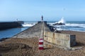 Felgueiras Lighthouse, Foz do Douro, Porto, frontal view Royalty Free Stock Photo