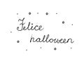 Felice halloween handwritten with a calligraphy brush. Happy halloween in italian. Modern brush calligraphy. Isolated word black