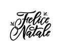 Felice Natale Merry Christmas italian language.Hand calligraphy modern lettering with abstract decorotiv elements