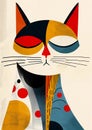 Feline Beauty: A Stunning Anthropomorphic Illustration of a Yell