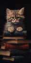 Feline Bookworm: A Cute and Clever Kitten\'s Quest for Knowledge