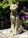 Cat statue at saint nectans glen in Cornwall Royalty Free Stock Photo