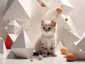 Feline charm with this meticulously crafted studio shoot featuring small and adorable kitten.