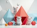 Feline charm with this meticulously crafted studio shoot featuring small and adorable kittens.