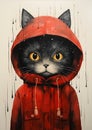 Feline Fashionista: A Whimsical Portrait of a Rainy Day Kitty