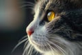 Feline Focus: Up Close Portrait.