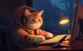 Feline Frag Fest Gamer Cat Headphone Haven. Generative AI