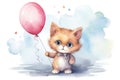 Feline fur pet kitten kitty balloon cats cartoon fluffy pretty domestic animal cute