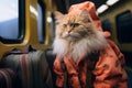 Feline getaway Funny cat embarks on a whimsical travel adventure