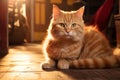 Feline Perfection: Adorable Orange Tabby Captivates on the Floor
