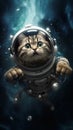 Feline in Space: A Cute and Promotional Mascot\'s Extreme Descent