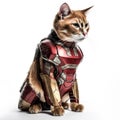 Feline Superhero: Cat in Iron Man Mark XLVI Armor for Magazine Cover.