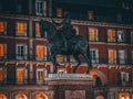 Statue of King Jose I in Plaza Mayor, Madrid, Spain Royalty Free Stock Photo