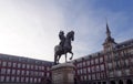 Felipe III statue at Plaza Mayor Royalty Free Stock Photo