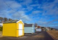 Felixstowe, Suffolk, UK : Beach huts along the promenade